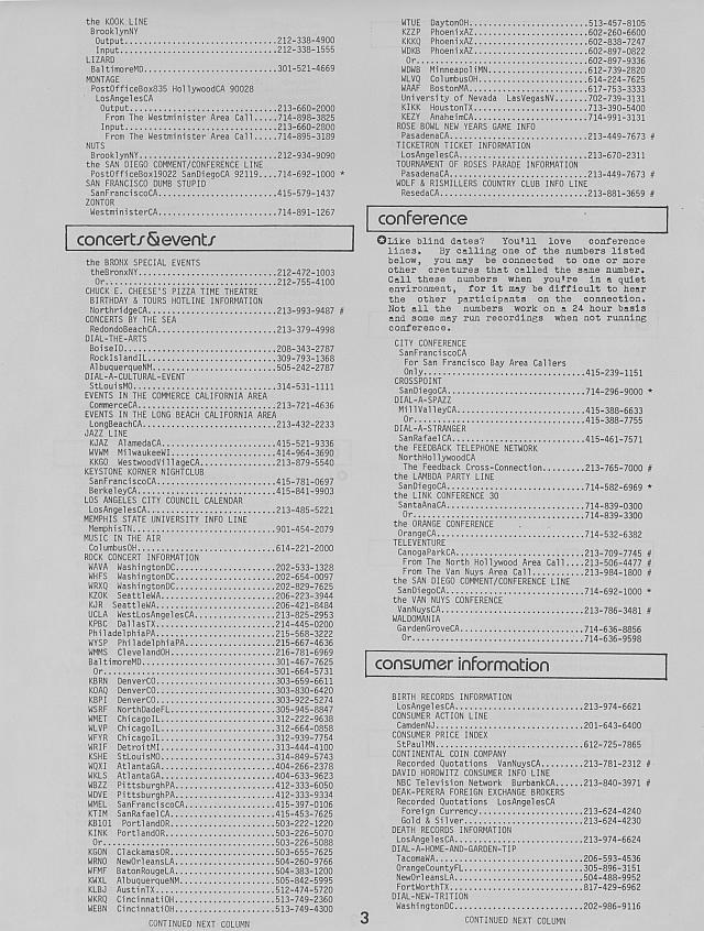 Phone List Of Numbers 1982 Page 3