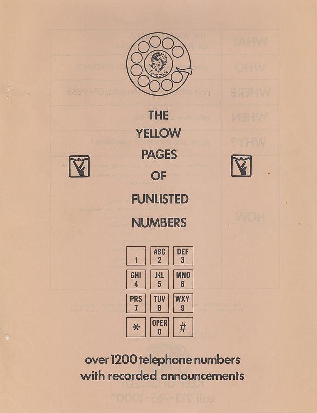 Phone List Of Numbers 1982 Cover Page