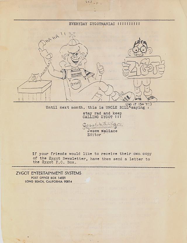 Zygot News Issue #1 12/20/1978 Page 2